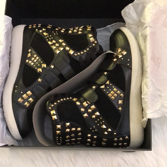 Sz 8 | Retro Madonna | Black & Gold Bootie | High Top Ankle Wedge 🔥 - Picture 4 of 12